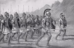 Een Macedonische Phalanx, illustratie uit 