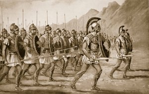 Een Macedonische falanx, illustratie uit 