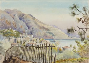 Mentone, kijkend naar het oosten, 5 maart 1878 door George Douglas Tinling