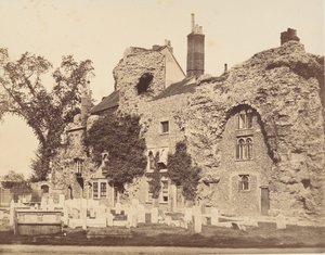 Resten van de abdijkerk, Bury St. Edmunds, 1857