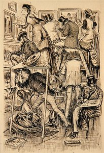 Vernisdag bij de Royal Academy door George du Maurier