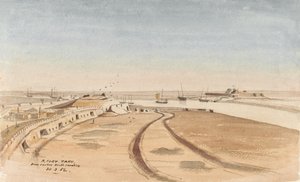 Fort Taku vanaf het centrum zuid cavalier, 30.3.62 (aquarel) door George E.L.S. Sanford
