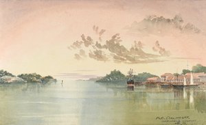 P&O Kolenhaven, Binnenhaven Singapore, aug 1862 door George E.L.S. Sanford