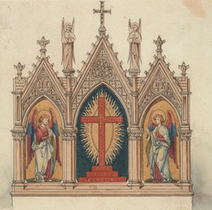 Ontwerpen uitgevoerd voor Jones en Willis, metaal- en houtbewerkers en kerkmeubelfabrikanten uit Birmingham en Londen