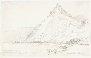 Kasteel Marksburg bij Braubach, Rijn door George Elbert Burr