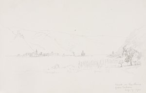 Caub aan de Rijn van beneden door George Elbert Burr