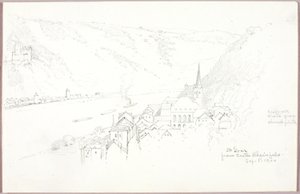 St. Goar vanaf Kasteel Rheinfels door George Elbert Burr