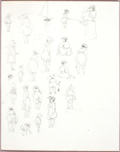 Zonder titel - Figuurstudies van achteren door George Elbert Burr