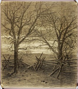 Zonder titel, overdrachtstekening voor november door George Elbert Burr