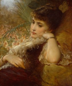 Portret van een dame door George Elgar Hicks