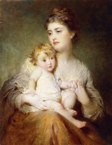 Portret van de hertogin van St. Albans, met haar zoon