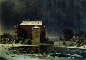 Spookhuis in de sneeuw, 1848