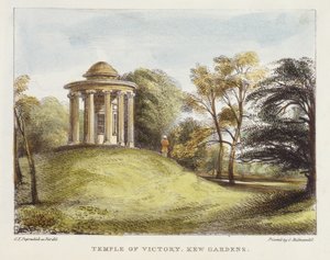 Tempel van de Zon, Arboretum, Kew Gardens, plaat 20 uit Kew Gardens: Een Serie van Vierentwintig Tekeningen op Steen, gegraveerd door Charles Hullmandel (1789-1850) gepubliceerd 1820