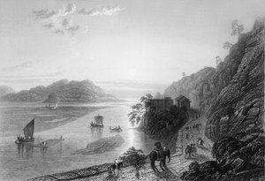 De Ganges die de vlaktes binnentreedt bij Hurdwar, 1838 door George Francis White