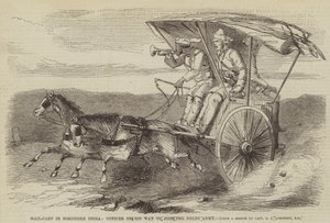 Postkar in Noord-India, officier op weg naar het leger van Delhi door George Francklin Atkinson