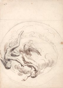 Studie voor een cirkelvormige plafonddecoratie door George Frederic Watts