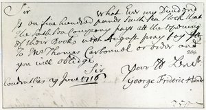 Brief geschreven door Handel, juni 1716