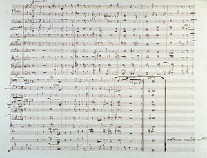 Pagina van de opening van de partituur 