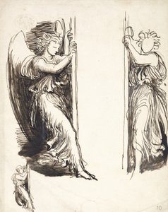 Studies voor engelen in The Court of Death door George Frederick Watts