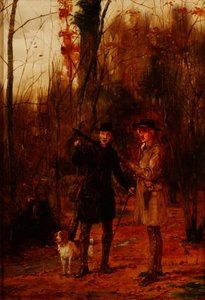 Twee Mannen die op een Houtsnip Schieten door George Goodwin Kilburne