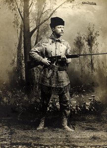 Theodore Roosevelt in buckskin, Dakota Territory c.1885 (zwart-wit foto)