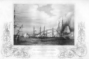 Het bombardement van Odessa, Oekraïne, tijdens de Krimoorlog, 1854 1857