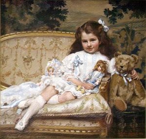 Portret van Marjorie Cohen, 5 jaar oud door George Hall Neale