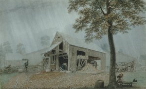 Regenstorm, Ciderfabriek in Redding, Connecticut, c.1840 door George Harvey