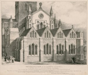Buitenaanzicht van de Ladye Chapel aan het oostelijke uiteinde van St Saviour