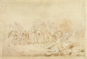Bandieten van Koerdistan helpen Georgiërs bij het verrassen en ontvoeren van Circassische vrouwen ca. 1827-28