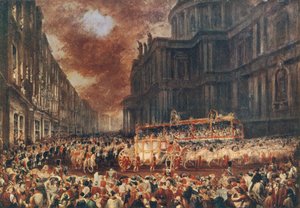 Eerste staatsbezoek van koningin Victoria aan de stad Londen, 1837 door George Hayter