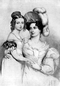 Prinses Victoria en haar moeder in 1834, 1901