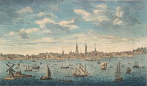 Een Oostelijk Uitzicht op de Stad Philadelphia, in de Provincie Pennsylvania, In Noord-Amerika: genomen vanaf de Jersey Shore