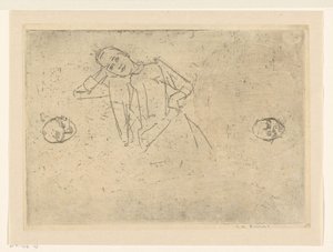 Studie zittende vrouw door George Hendrik Breitner (signed by artist)
