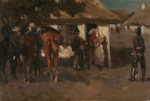 Inkwartiering van de troepen door George Hendrik Breitner