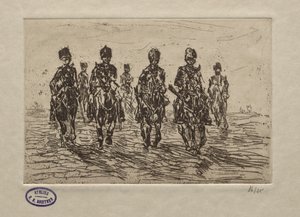 Cavaleriescène door George Hendrik Breitner