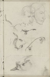 Hoofden van paarden en mensen door George Hendrik Breitner