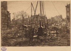 Scène in een Nederlandse Stad met Heistelling op de Voorgrond door George Hendrik Breitner