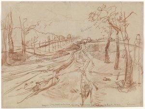Schets van een landweg