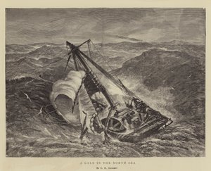 Een storm op de Noordzee