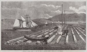 Canadese Houthandel, een Vlot op de St. Lawrence door George Henry Andrews