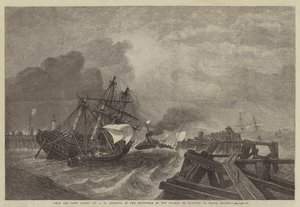 Schip en bemanning gered, in de tentoonstelling van de Society of Painters in Water Colours door George Henry Andrews