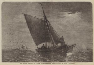 De Britse visserijen, nr. 3, Stow-boten vissen op sprot door George Henry Andrews