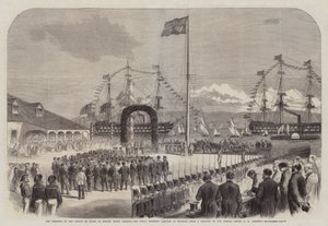 De Voortgang van de Prins van Wales in Brits Noord-Amerika, Zijne Koninklijke Hoogheid landt in Halifax door George Henry Andrews