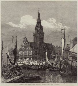 Stadhuis en botermarkt in Alkmaar, Noord-Holland