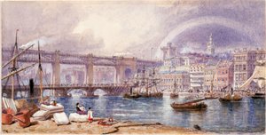 Uitzicht op Newcastle upon Tyne door George Henry Andrews