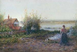 Bawdsey Ferry, nabij Felixstowe door George Henry Boughton