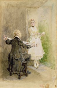 Ichabod Crane en Katrin Van Tassel, ca.1893 door George Henry Boughton