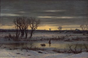 Winter Schemering bij Albany, 1858 door George Henry Boughton