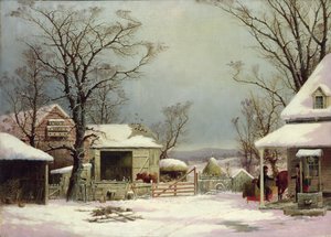 Boerenerf in de winter, 1862